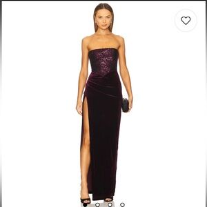 Nookie Purple Strapless Gown